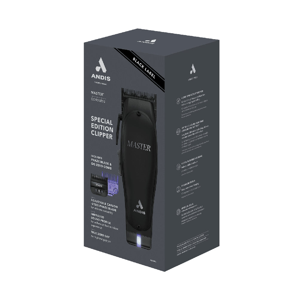Andis Master Cordless Clipper Black Label Edition w/ Phaze Blade MLC (561895)