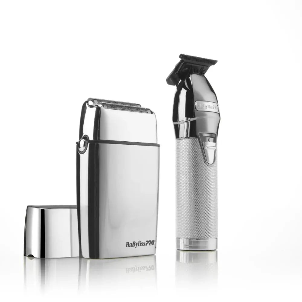 Babyliss Pro LimitedFX Silver Trimmer & Double-Foil Shaver Value Set (FXDUOFS2TS)