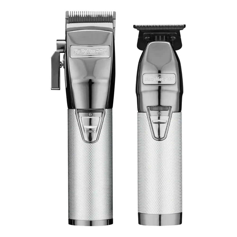 Babyliss Pro FX+ Upgraded All-Metal Lithium Clipper + Upgraded FX+ Outlining Cordless Trimmer (Combo) (Gold / Silver / Rose)