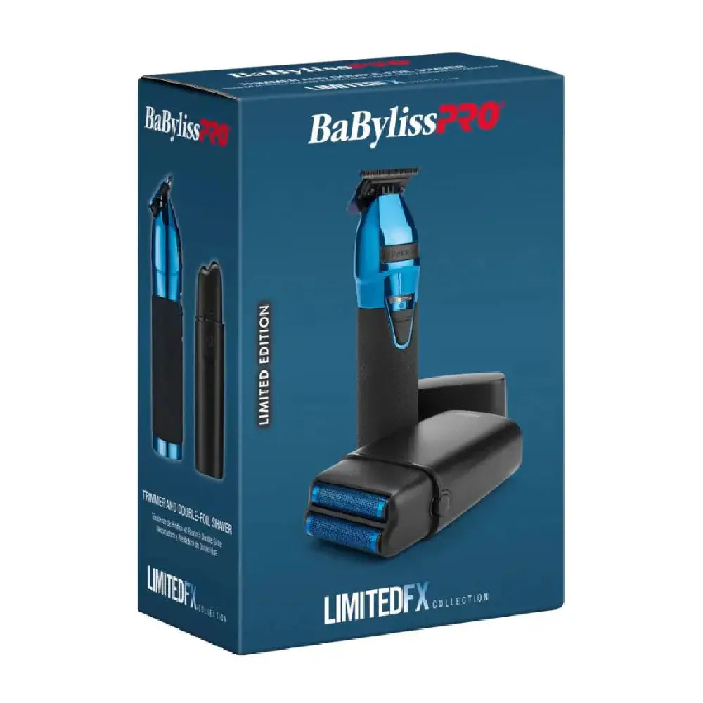 Babyliss Pro LimitedFX Black & Blue Trimmer & Double-Foil Shaver Prepack (FXDUOFS2TBL)