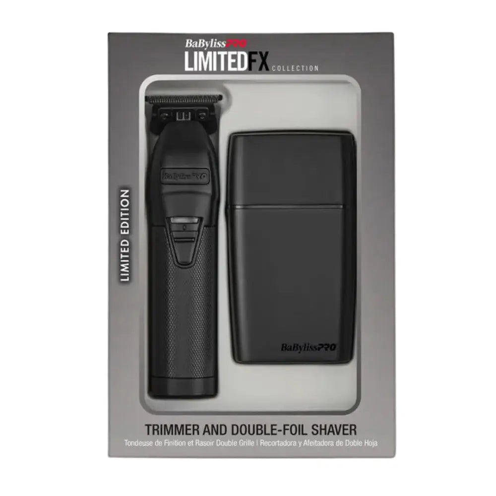 Babyliss Pro LimitedFX Matte Black Trimmer & Double-Foil Shaver Prepack (FXDUOFS2TMB)
