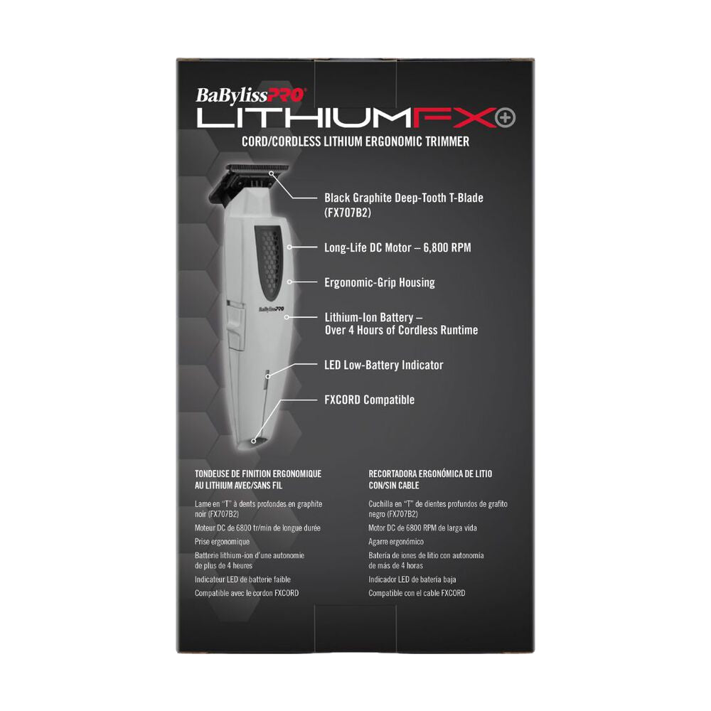 Babyliss Pro Limited Edition Lithium FX Cordless Ergonomic Clipper + Trimmer - Grey  (Combo) (FX673NSGY + FX773NGY) — image 4