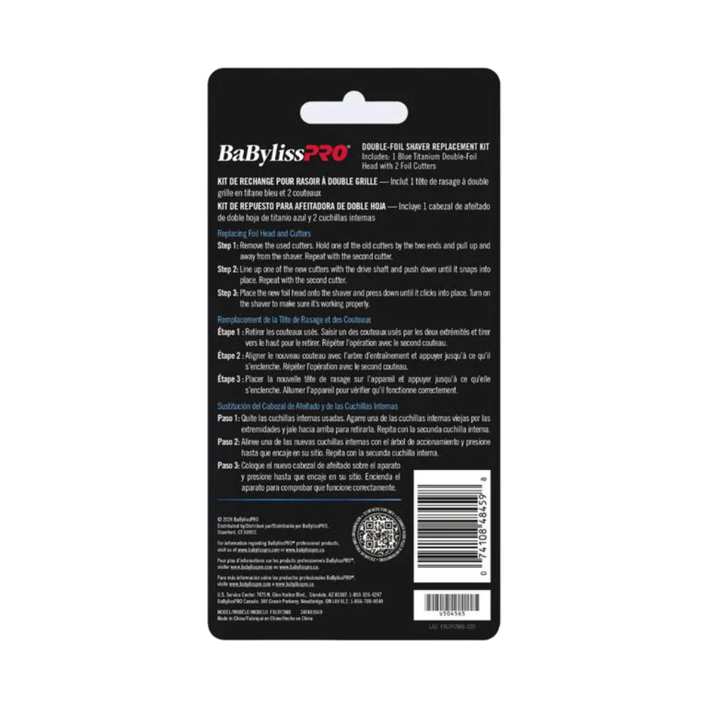 BaBylissPRO UV-Foil Replacement Double Foil Head - Matte Black & Blue (FXLRF2MB)