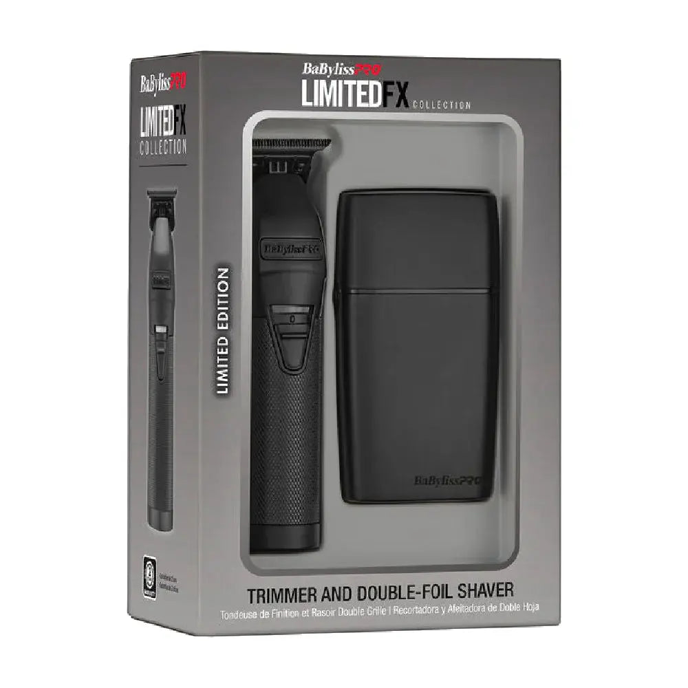 BaBylissPRO LimitedFX Matte Black Trimmer, Double-Foil Shaver, and Clipper (Combo)