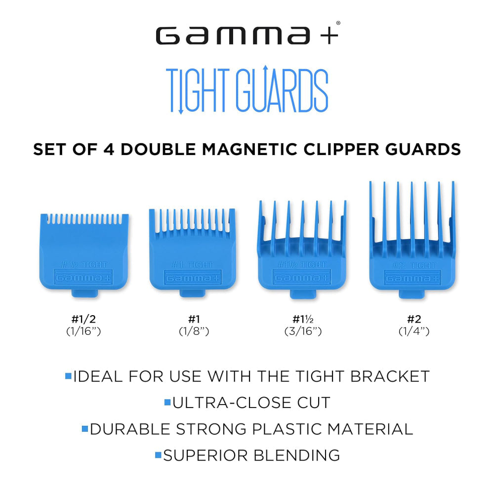 Gamma+ Dub Magnetic Tight Clipper Guards - Cyan Blue (4 Pack) (GPTGB)