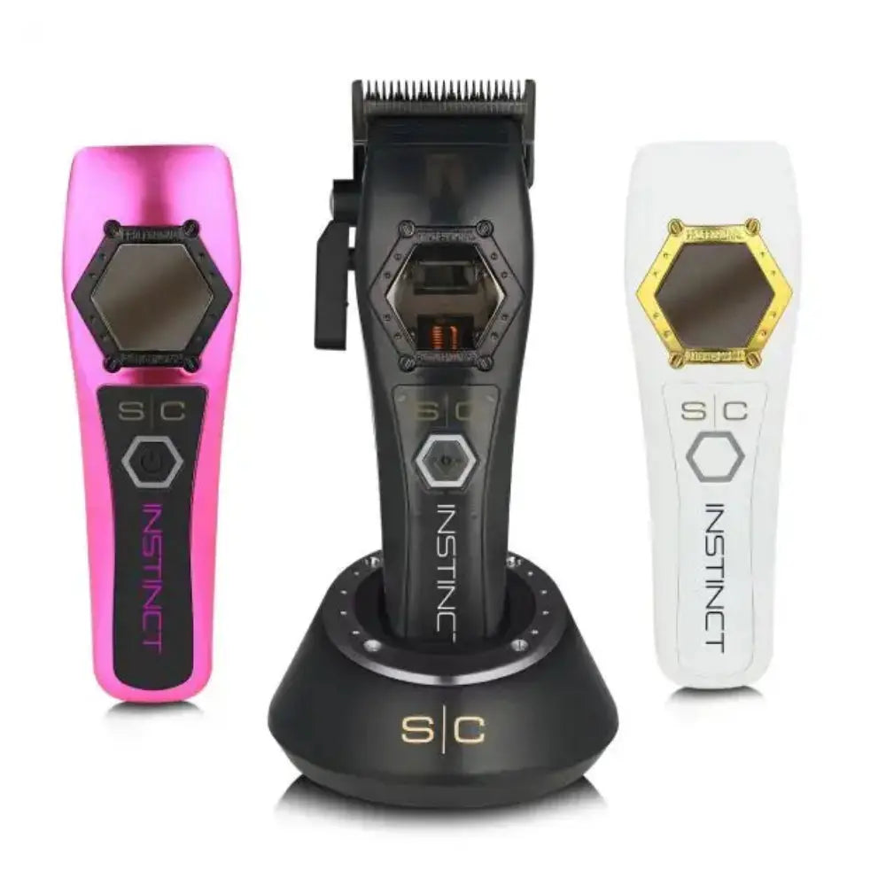 StyleCraft Instinct Metal Edition Hair Clipper w/ Instinct Metal Edition Trimmer w/ Instinct Metal Double Foil Shaver (SC611M, SC410M, SC807) [COMBO]