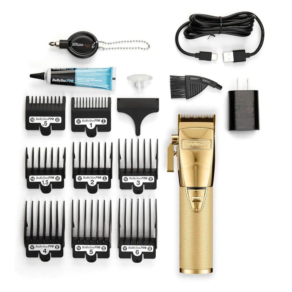 Babyliss Pro FX+ Upgraded All-Metal Lithium Clipper + Upgraded FX+ Outlining Cordless Trimmer (Combo) (Gold / Silver / Rose)