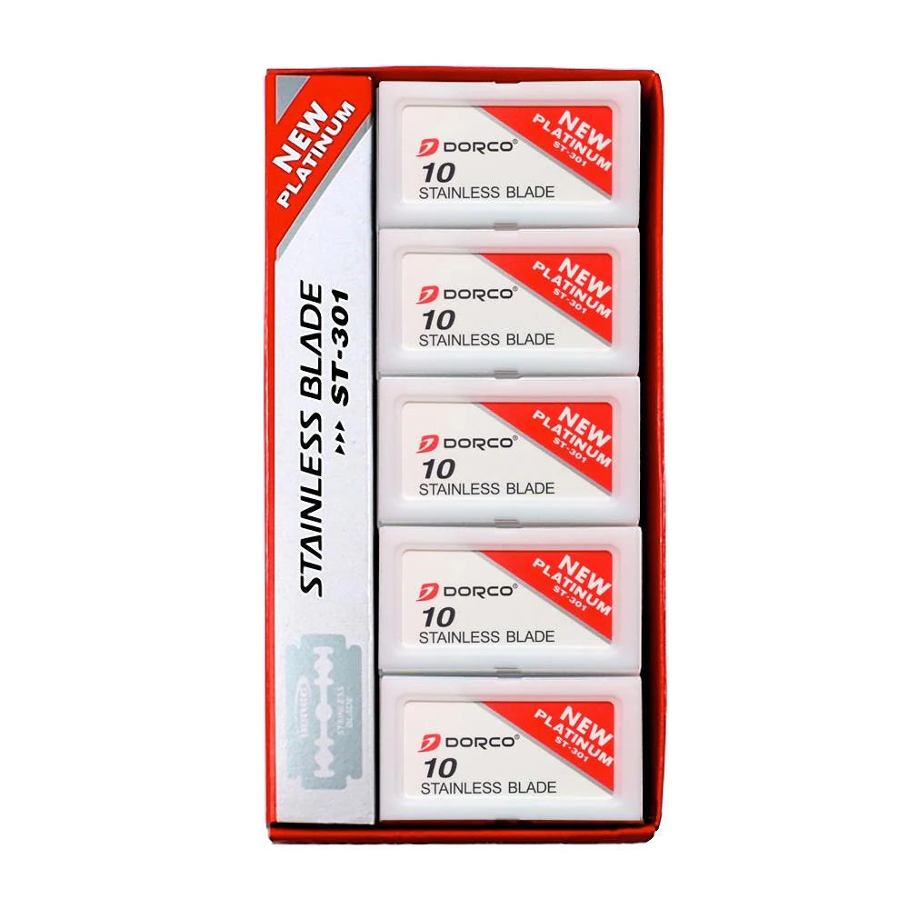 Barber Must Haves Subscription Box - Cool Care Plus, Sanek Neck Strips, Dorco Blades, Barbicide