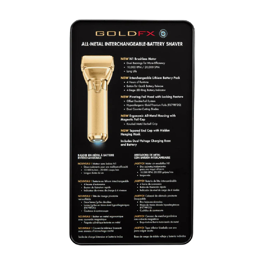 BaBylissPRO FXONE GoldFX Cordless Clipper + FXONE GoldFX Trimmer + FXONE GoldFX Shaver (Combo) (#FX899G + # FX799G + #FXFX79FSG)